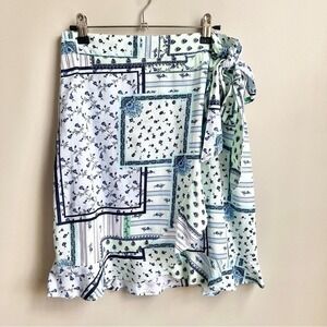 LOFT Skirt Women's 2 Pastel Mixed Print Dainty Floral Patchwork Blue Mint Green